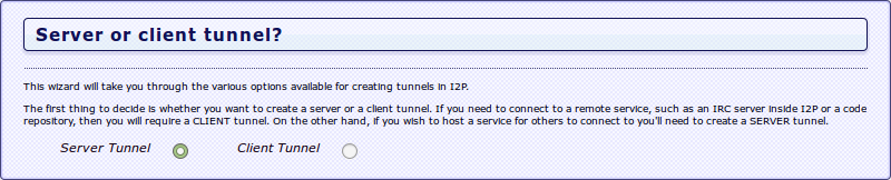 i2p Server Tunnel